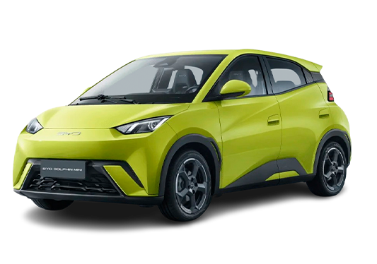 BYD Dolphin Mini verde visto por inteiro