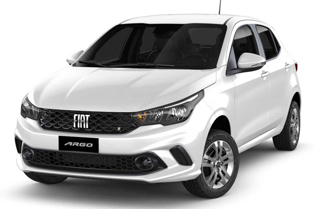 Fiat Argo branco visto por inteiro